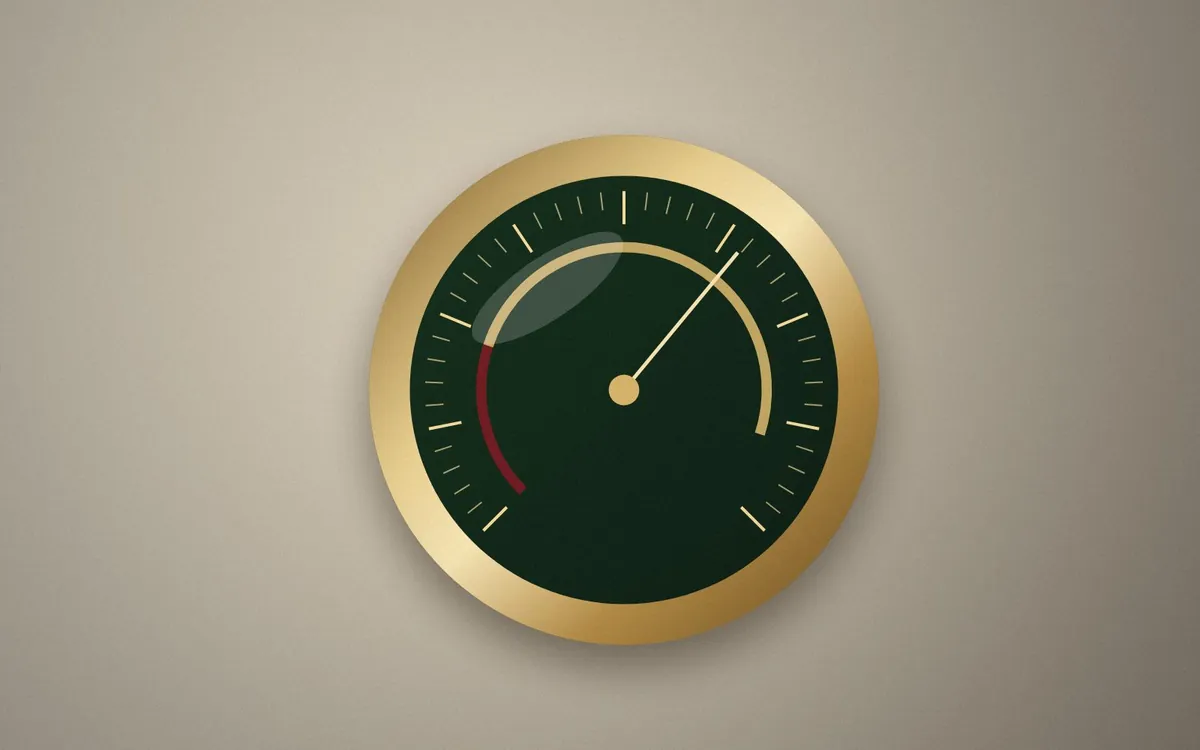 Editorial still life, brass index dial on stone