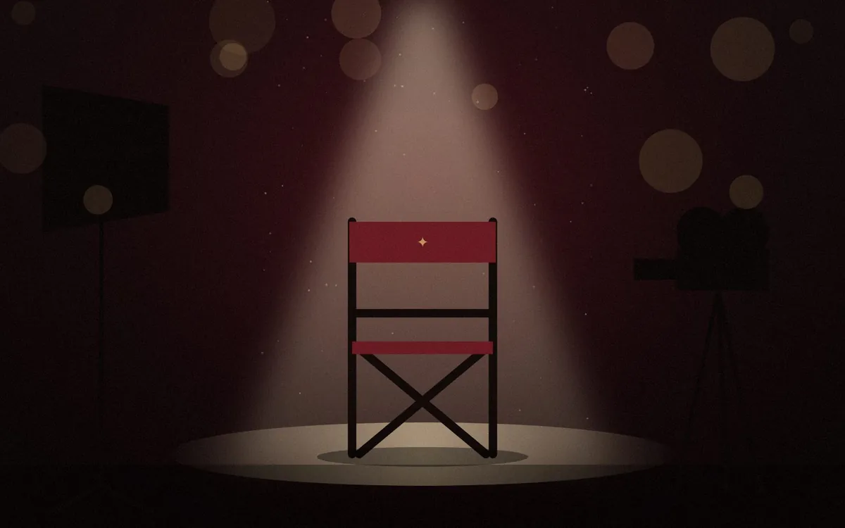 Empty director’s chair on a quiet set